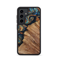 Galaxy S24 Wood Phone Case - Levar (Teal & Gold, 800695)