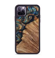 iPhone 11 Pro Max Wood Phone Case - Levar (Teal & Gold, 800695)