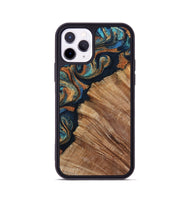 iPhone 11 Pro Wood Phone Case - Levar (Teal & Gold, 800695)