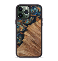 iPhone 13 Pro Max Wood Phone Case - Levar (Teal & Gold, 800695)
