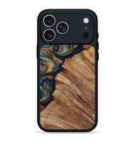 iPhone 17 Pro Max Wood Phone Case - Levar (Teal & Gold, 800695)