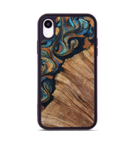 iPhone Xr Wood Phone Case - Levar (Teal & Gold, 800695)