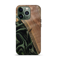 iPhone 13 Pro Wood Live Edge Phone Case - Josh (Green, 800716)