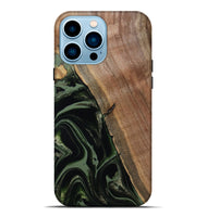 iPhone 14 Pro Max Wood Live Edge Phone Case - Josh (Green, 800716)