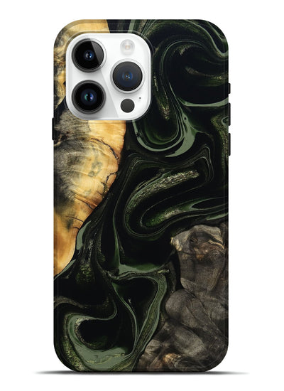 iPhone 15 Pro Max Wood Live Edge Phone Case - Elia (Green, 800721)