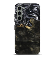 Galaxy S23 Plus Wood Live Edge Phone Case - Jett (Black & White, 800726)