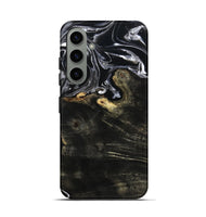 Galaxy S24 Wood Live Edge Phone Case - Jett (Black & White, 800726)