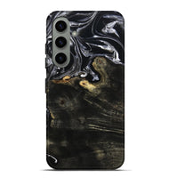 Galaxy S24 Plus Wood Live Edge Phone Case - Jett (Black & White, 800726)
