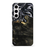 Galaxy S25 Plus Wood Live Edge Phone Case - Jett (Black & White, 800726)