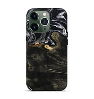 iPhone 13 Pro Wood Live Edge Phone Case - Jett (Black & White, 800726)