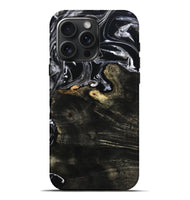 iPhone 16 Pro Max Wood Live Edge Phone Case - Jett (Black & White, 800726)