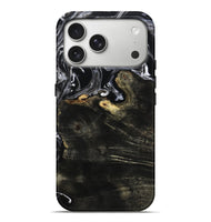 iPhone 17 Pro Max Wood Live Edge Phone Case - Jett (Black & White, 800726)