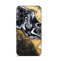 Galaxy S23 Wood Live Edge Phone Case - Haley (Black & White, 800730)