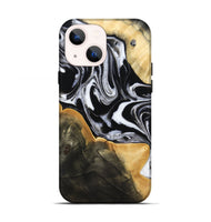 iPhone 13 Wood Live Edge Phone Case - Haley (Black & White, 800730)