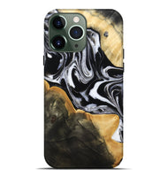 iPhone 13 Pro Max Wood Live Edge Phone Case - Haley (Black & White, 800730)