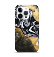 iPhone 15 Pro Wood Live Edge Phone Case - Haley (Black & White, 800730)