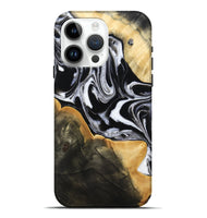 iPhone 15 Pro Max Wood Live Edge Phone Case - Haley (Black & White, 800730)