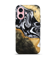 iPhone 17 Wood Live Edge Phone Case - Haley (Black & White, 800730)