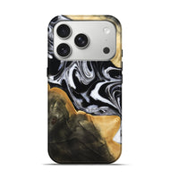 iPhone 17 Pro Wood Live Edge Phone Case - Haley (Black & White, 800730)