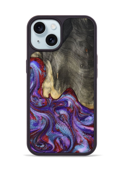 iPhone 15 Wood Phone Case - Lyric (Purple, 800740)
