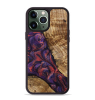 iPhone 13 Pro Max Wood Phone Case - Rusty (Purple, 800743)