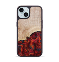 iPhone 15 Wood Phone Case - Mercy (Red, 800745)