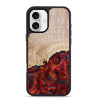 iPhone 16 Plus Wood Phone Case - Mercy (Red, 800745)