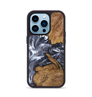 iPhone 14 Pro Wood Phone Case - Nikki (Black & White, 800756)