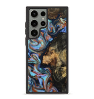 Galaxy S23 Ultra Wood Phone Case - Loula (Teal & Gold, 800762)