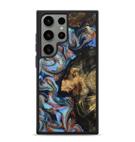 Galaxy S24 Ultra Wood Phone Case - Loula (Teal & Gold, 800762)