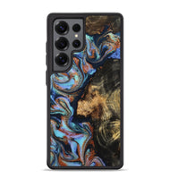 Galaxy S25 Ultra Wood Phone Case - Loula (Teal & Gold, 800762)