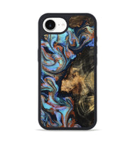 iPhone 16e Wood Phone Case - Loula (Teal & Gold, 800762)