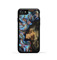 iPhone SE Wood Phone Case - Loula (Teal & Gold, 800762)