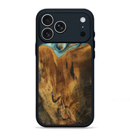 iPhone 17 Pro Max Wood Phone Case - Rocio (Teal & Gold, 800771)