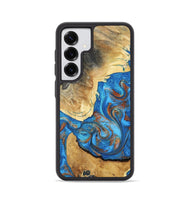 Galaxy S25 Wood Phone Case - Tasha (Teal & Gold, 800772)