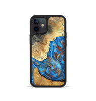 iPhone 12 mini Wood Phone Case - Tasha (Teal & Gold, 800772)