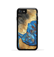 iPhone SE Wood Phone Case - Tasha (Teal & Gold, 800772)
