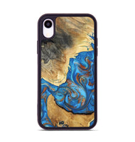 iPhone Xr Wood Phone Case - Tasha (Teal & Gold, 800772)