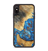 iPhone Xs Max Wood Phone Case - Tasha (Teal & Gold, 800772)