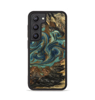 Galaxy S23 Wood Phone Case - Chelsie (Teal & Gold, 800773)
