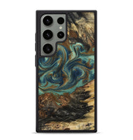 Galaxy S24 Ultra Wood Phone Case - Chelsie (Teal & Gold, 800773)