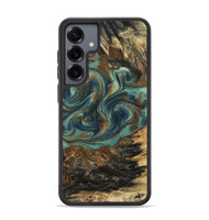 Galaxy S25 Plus Wood Phone Case - Chelsie (Teal & Gold, 800773)
