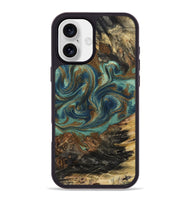 iPhone 16 Plus Wood Phone Case - Chelsie (Teal & Gold, 800773)