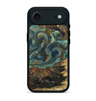 iPhone 17 Air Wood Phone Case - Chelsie (Teal & Gold, 800773)