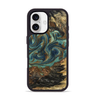 iPhone 17 Wood Phone Case - Chelsie (Teal & Gold, 800773)