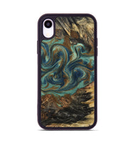 iPhone Xr Wood Phone Case - Chelsie (Teal & Gold, 800773)
