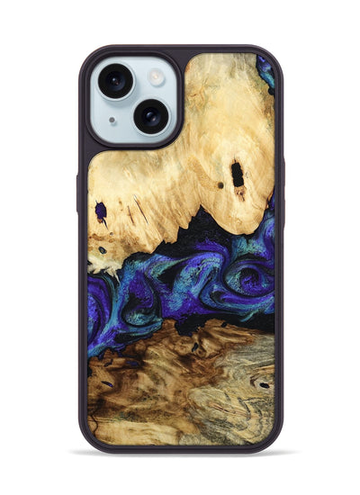 iPhone 15 Wood Phone Case - West (Purple, 800775)