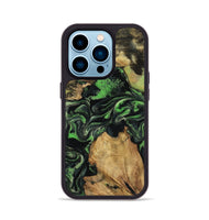 iPhone 14 Pro Wood Phone Case - Marlys (Green, 800779)