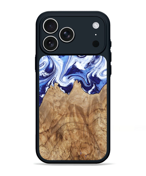 iPhone 17 Pro Max Wood Phone Case - Maybell (Blue, 800805)