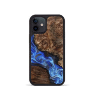 iPhone 12 mini Wood Phone Case - Johnie (Blue, 800809)